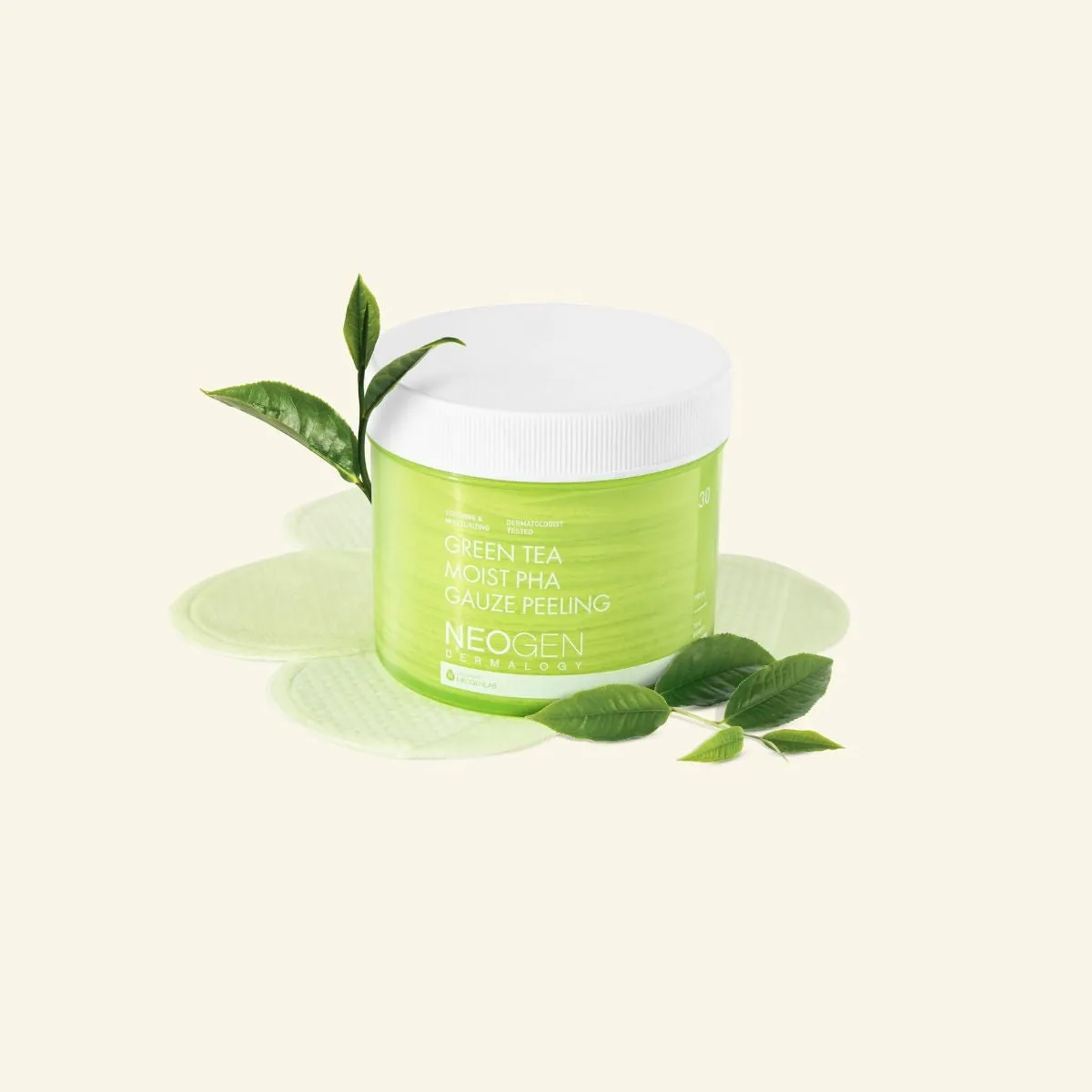 Discos exfoliantes Neogen Dermalogy Green Tea Moist Pha Gauze Peeling 190ml
