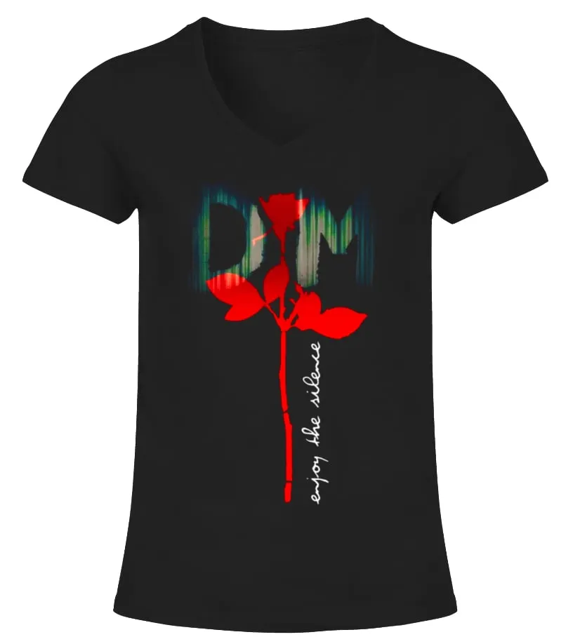 DPC014  DEPECHE MODE ENJOY THE SILENCE CAMISETA CUELLO PICO MUJER