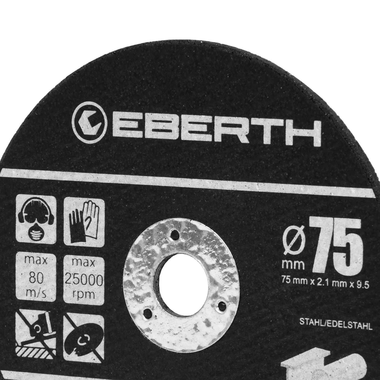 EBERTH 50 discos de corte de 75 mm de diámetro para inox, alojamiento de 9,5 mm