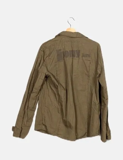 Enemy Jeans Sobrecamisa verde casual
