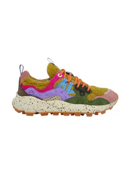 FLOWERMOUNTAIN Zapatillas Yamano 3 Teddy Mujer Light Brown/Militare/Violet