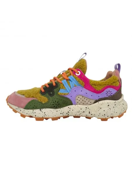 FLOWERMOUNTAIN Zapatillas Yamano 3 Teddy Mujer Light Brown/Militare/Violet