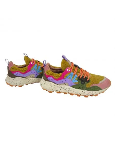 FLOWERMOUNTAIN Zapatillas Yamano 3 Teddy Mujer Light Brown/Militare/Violet