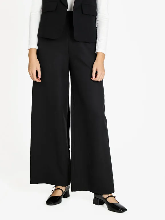 Ghisleri Pantalón ancho de mujer de tiro alto.