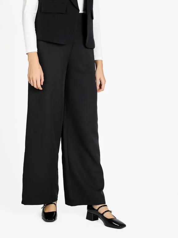 Ghisleri Pantalón ancho de mujer de tiro alto.