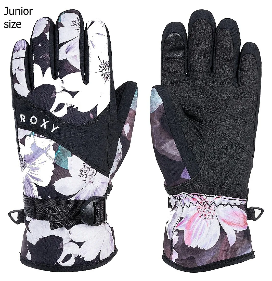 GUANTES ROXY JETTY  KVJ1/TRUE BLACK BLURRY FLOWER  GIRL´S