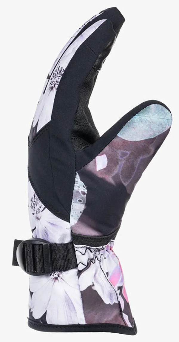 GUANTES ROXY JETTY  KVJ1/TRUE BLACK BLURRY FLOWER  GIRL´S