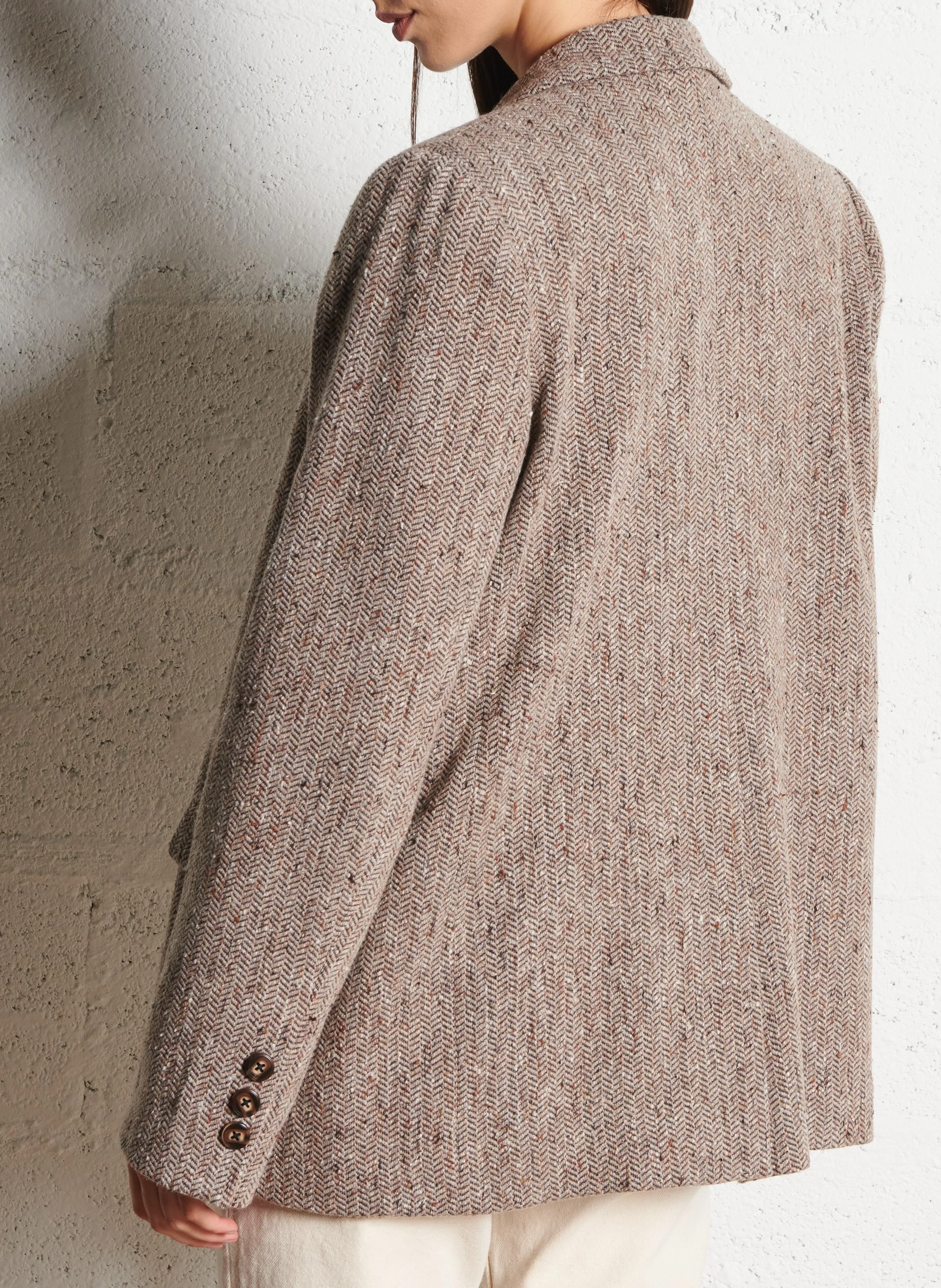 HULTON ARMS FREDERICK  CHAQUETA DE TRAJE CON ESTAMPADO DE ESPIGA EN GRIS