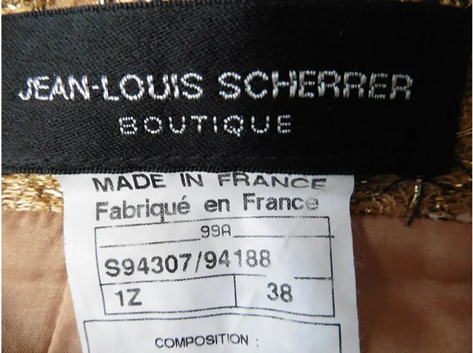Jean Louis Scherrer Falda de tubo Dorado 