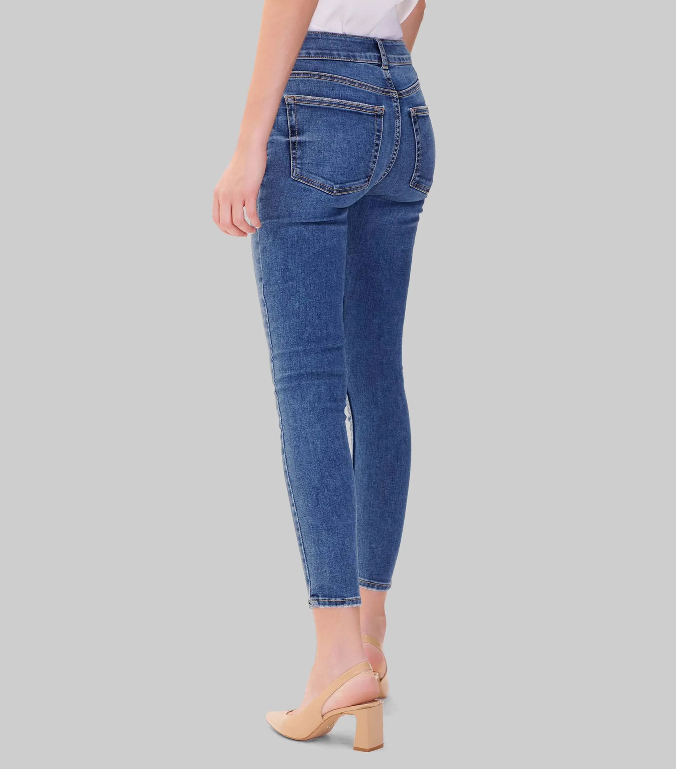 Julio Jeans Skinny tiro medio pretina con pase medio Mujer