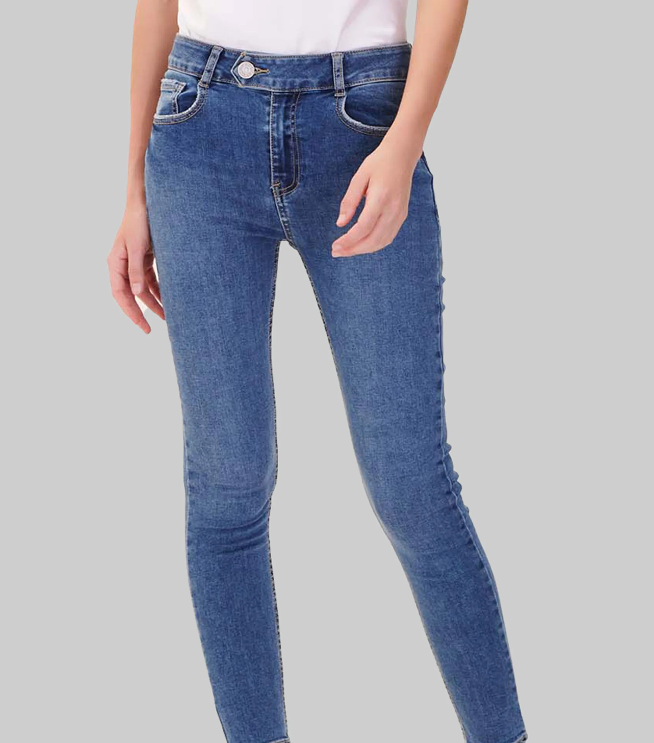 Julio Jeans Skinny tiro medio pretina con pase medio Mujer