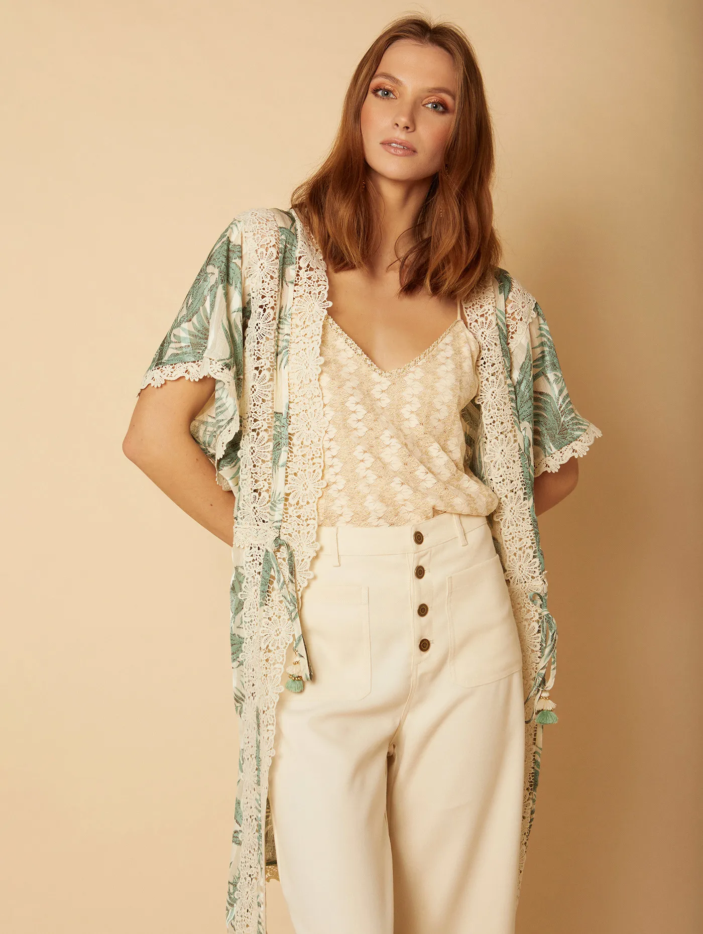 Kaftan gasa estampado