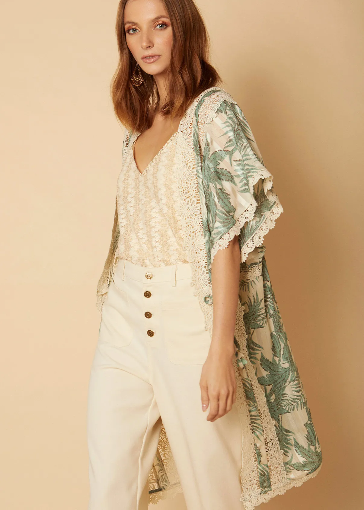 Kaftan gasa estampado