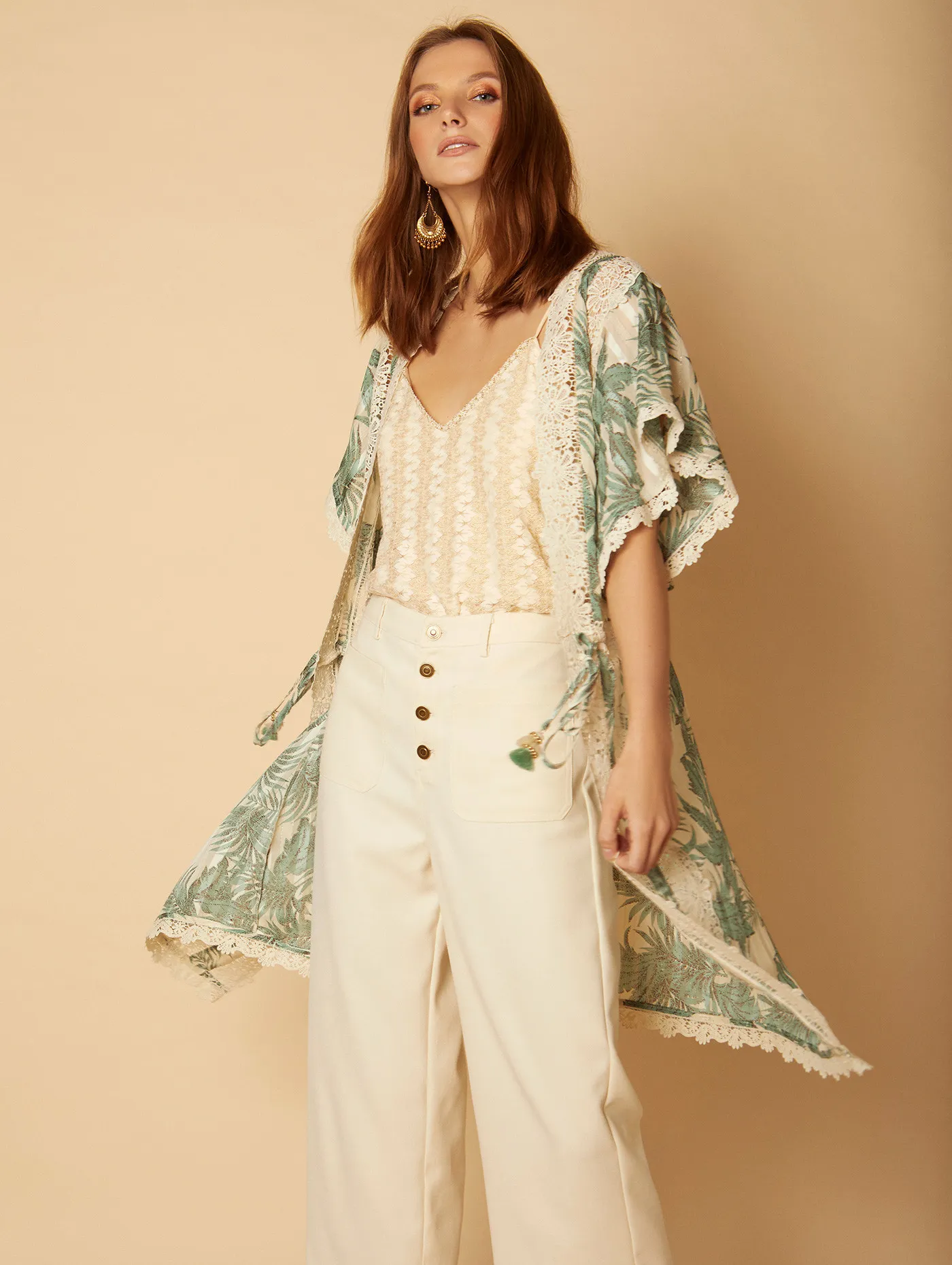 Kaftan gasa estampado