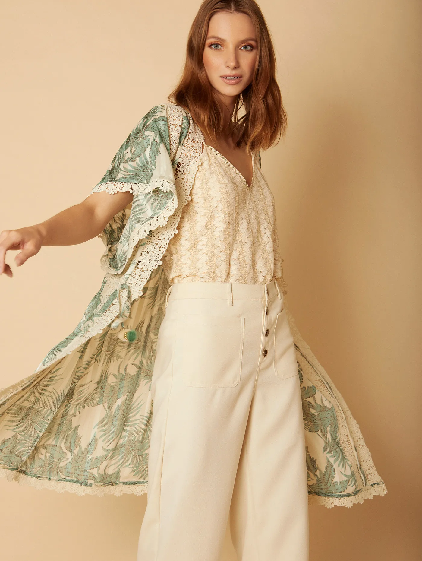 Kaftan gasa estampado