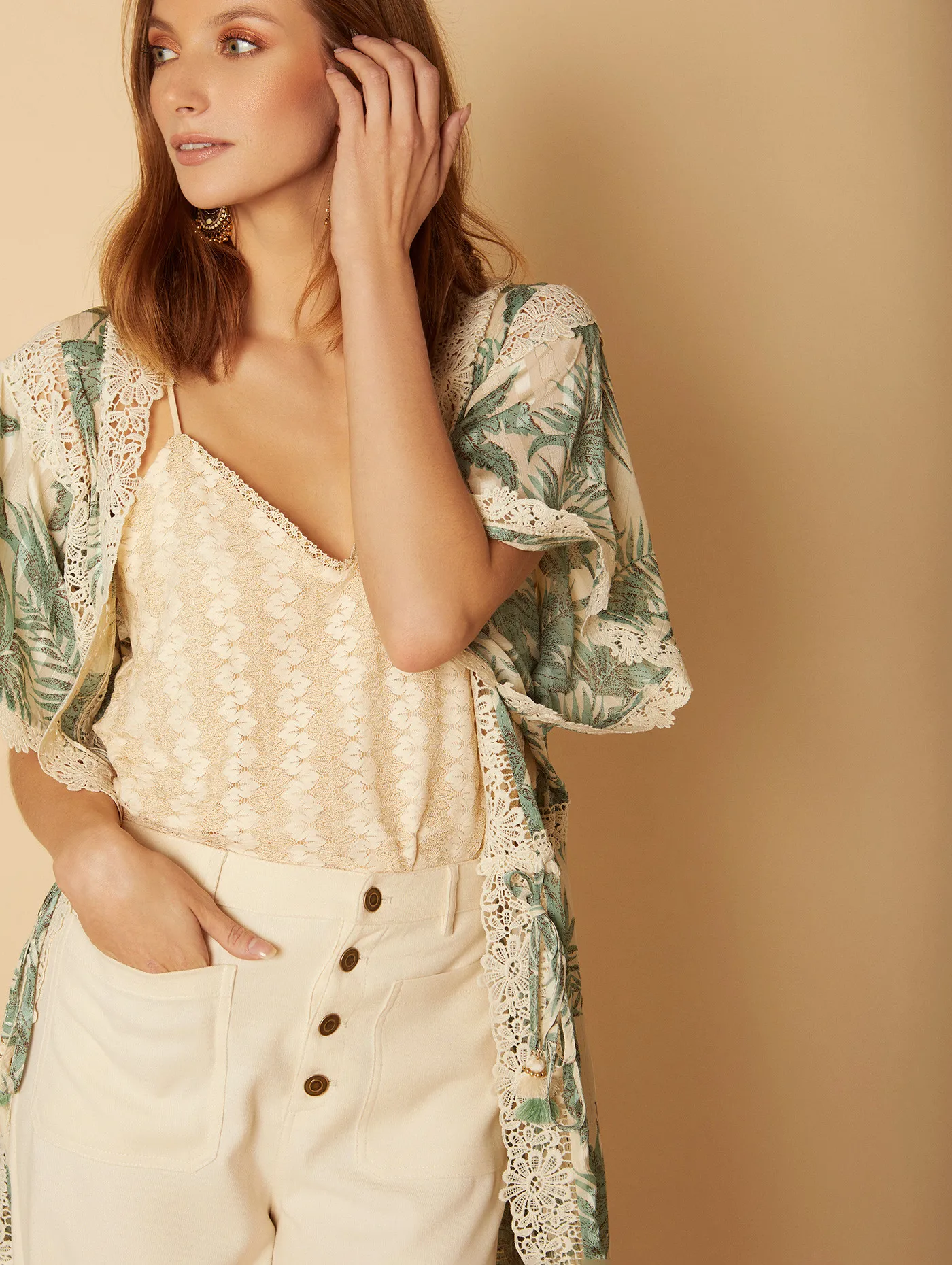 Kaftan gasa estampado