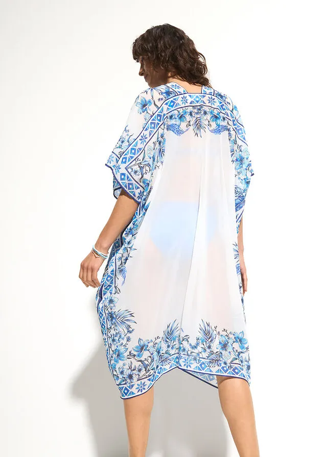 KIMONO DE GASA PARA LA PLAYA BLANCOAZUL