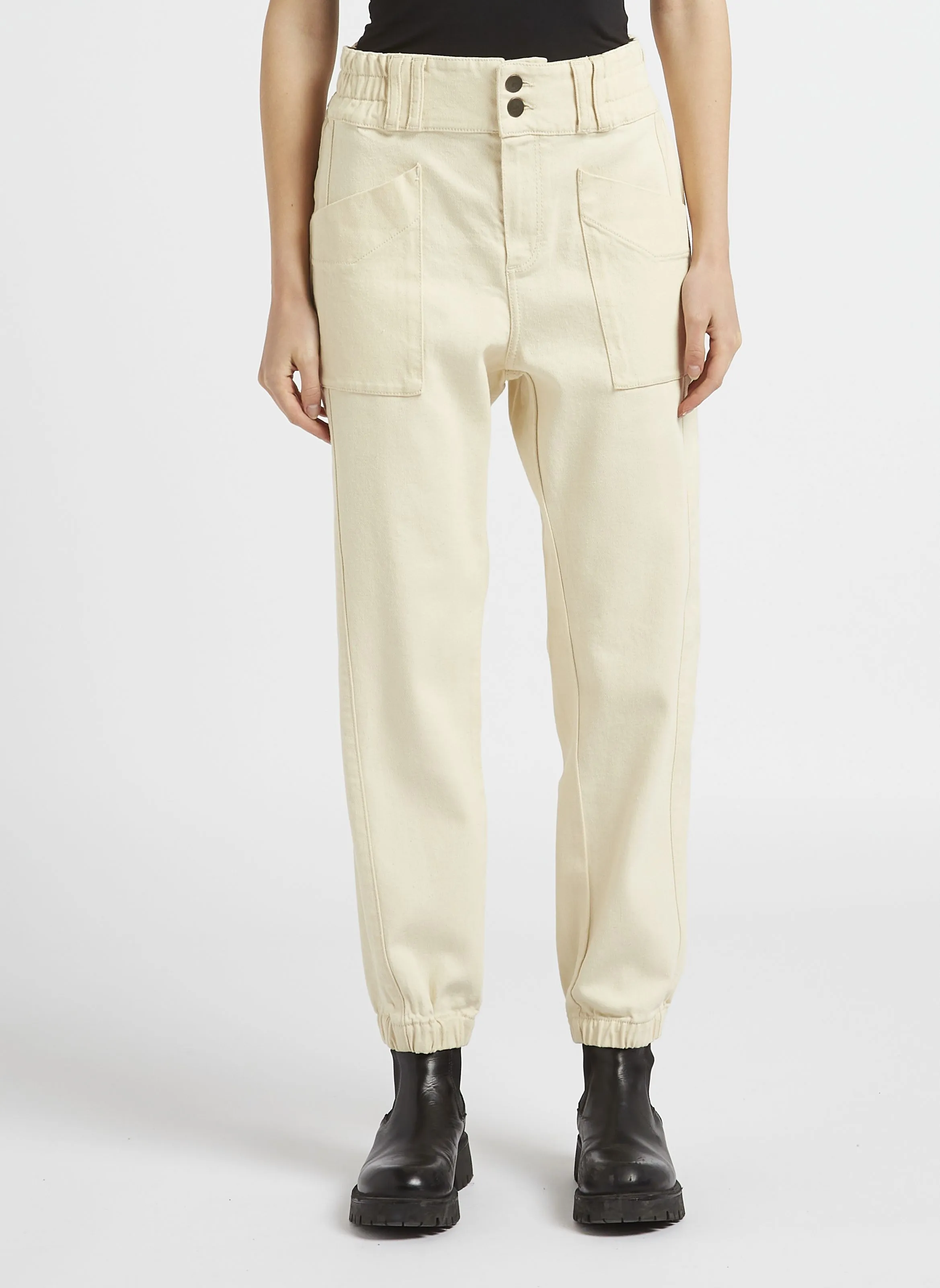 LE CALY  PANTALóN ZANAHORIA DE ALGODóN MEZCLADO EN BLANCO