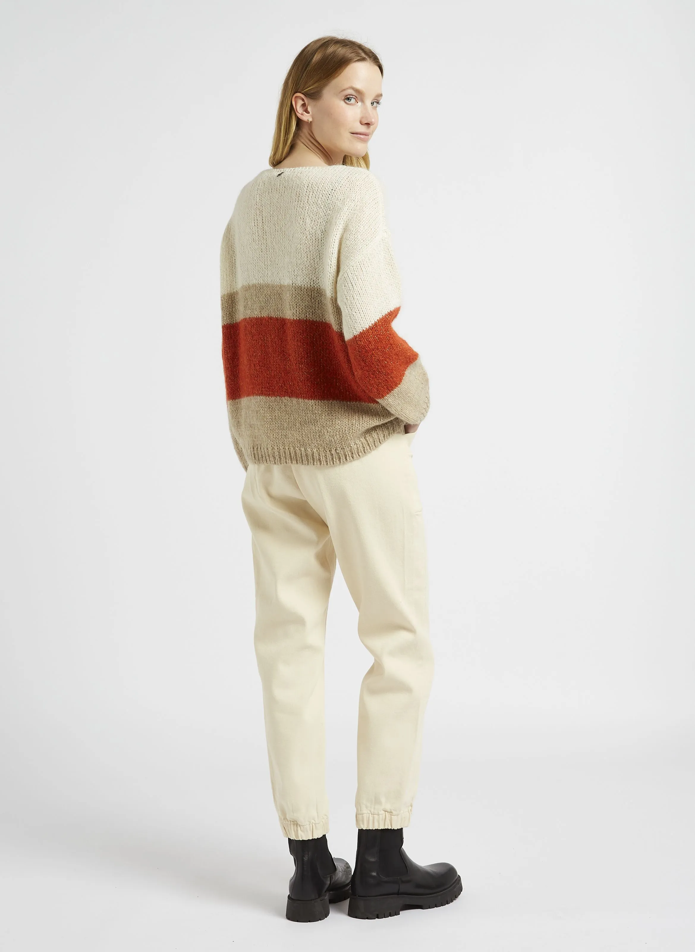 LE CALY  PANTALóN ZANAHORIA DE ALGODóN MEZCLADO EN BLANCO