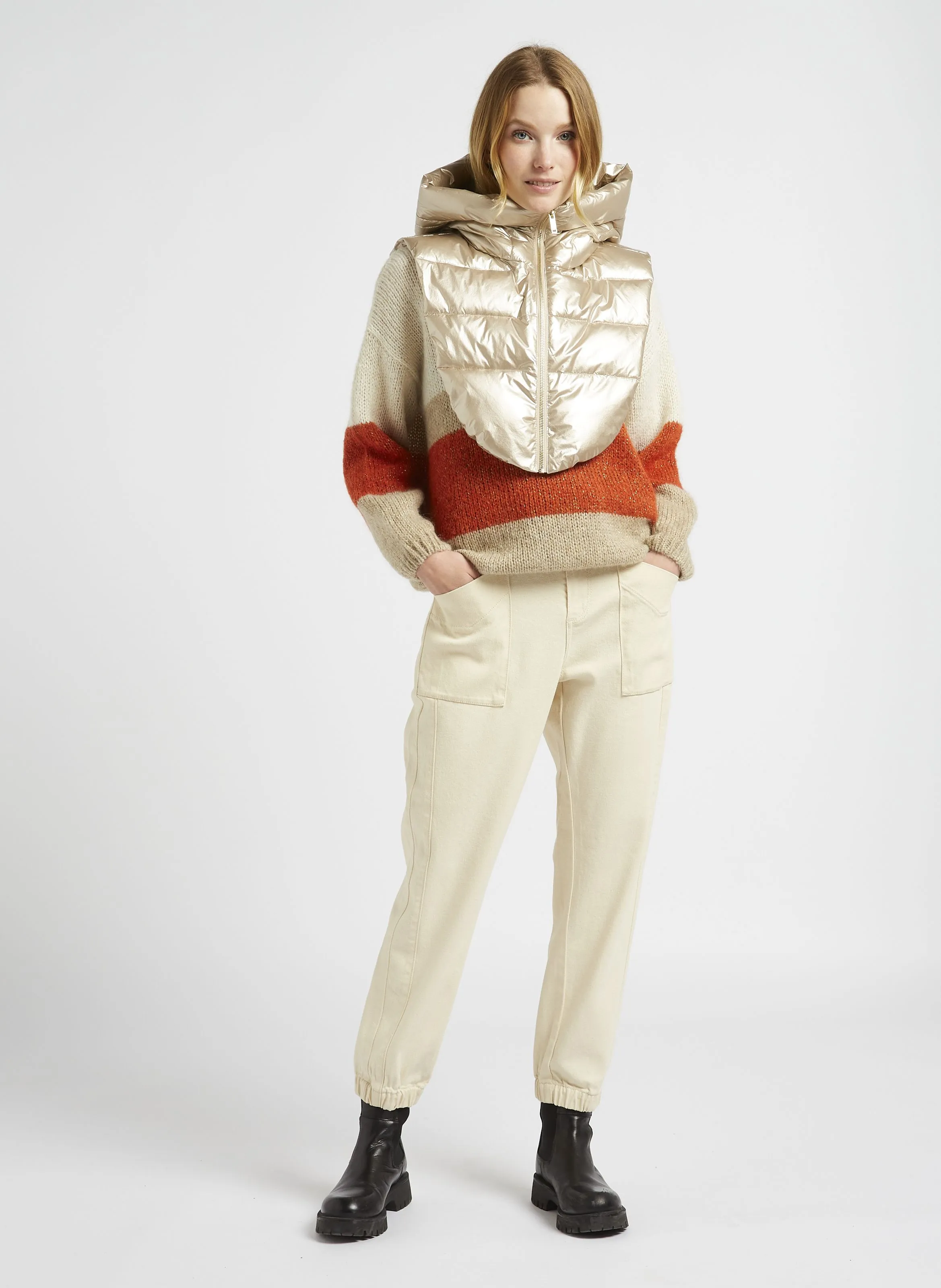 LE CALY  PANTALóN ZANAHORIA DE ALGODóN MEZCLADO EN BLANCO