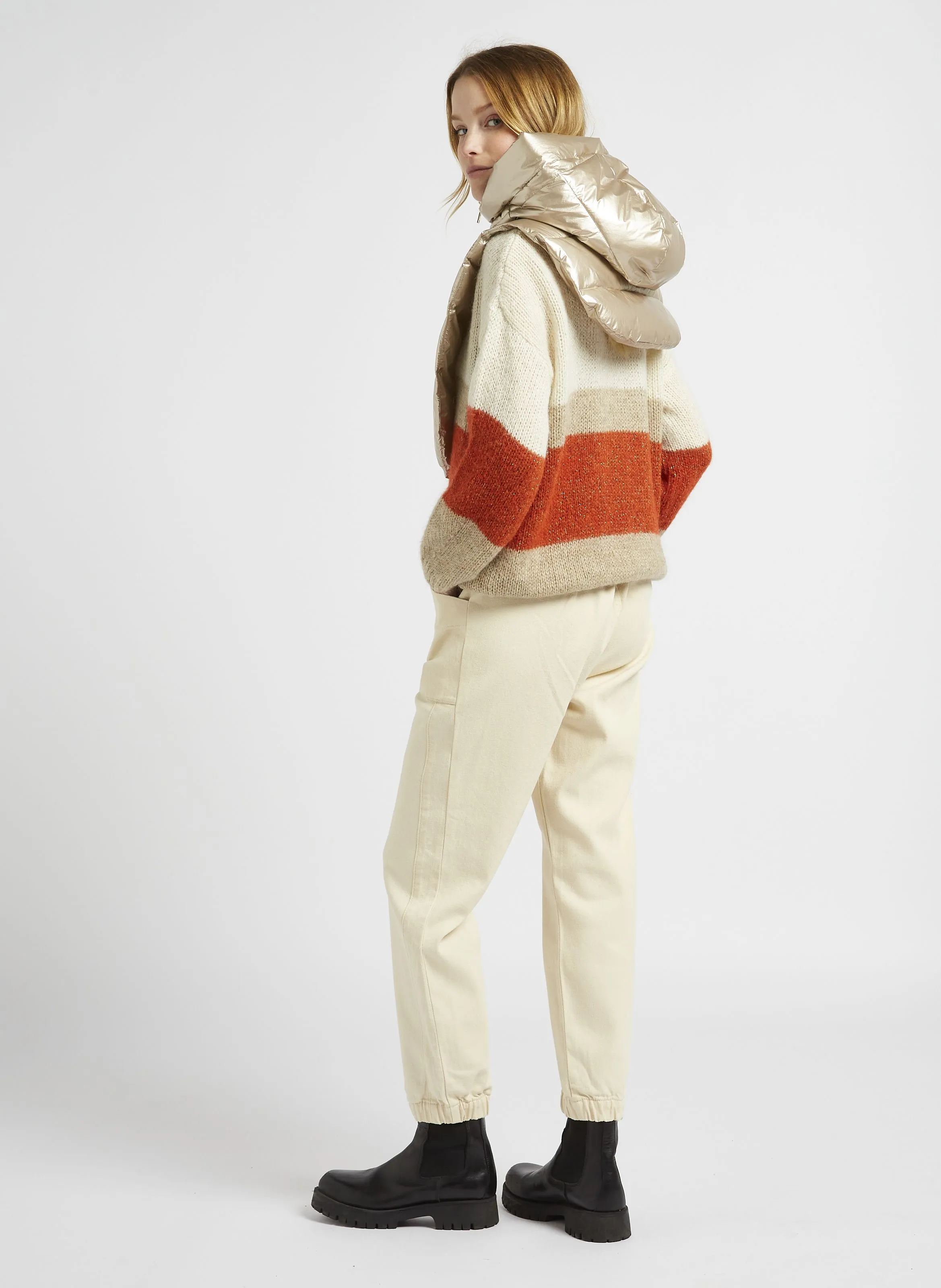 LE CALY  PANTALóN ZANAHORIA DE ALGODóN MEZCLADO EN BLANCO
