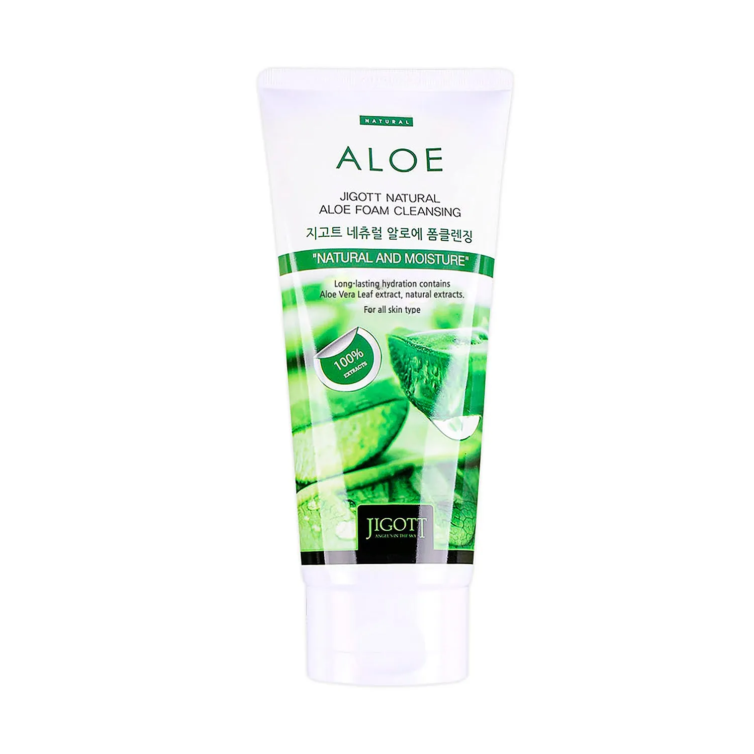 Limpiador facial Jigott Natural Aloe Foam Cleansing 180ml