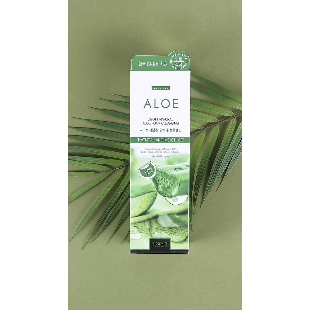 Limpiador facial Jigott Natural Aloe Foam Cleansing 180ml