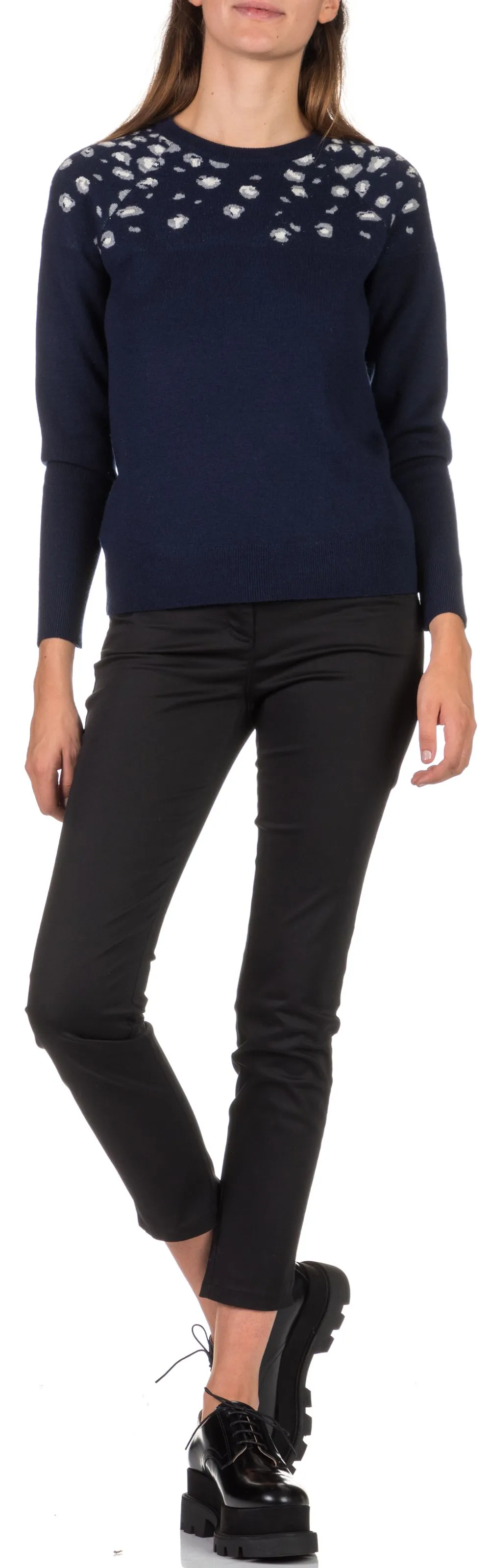 MARC O'POLO Pantalón slim tobillero de algodón en negro