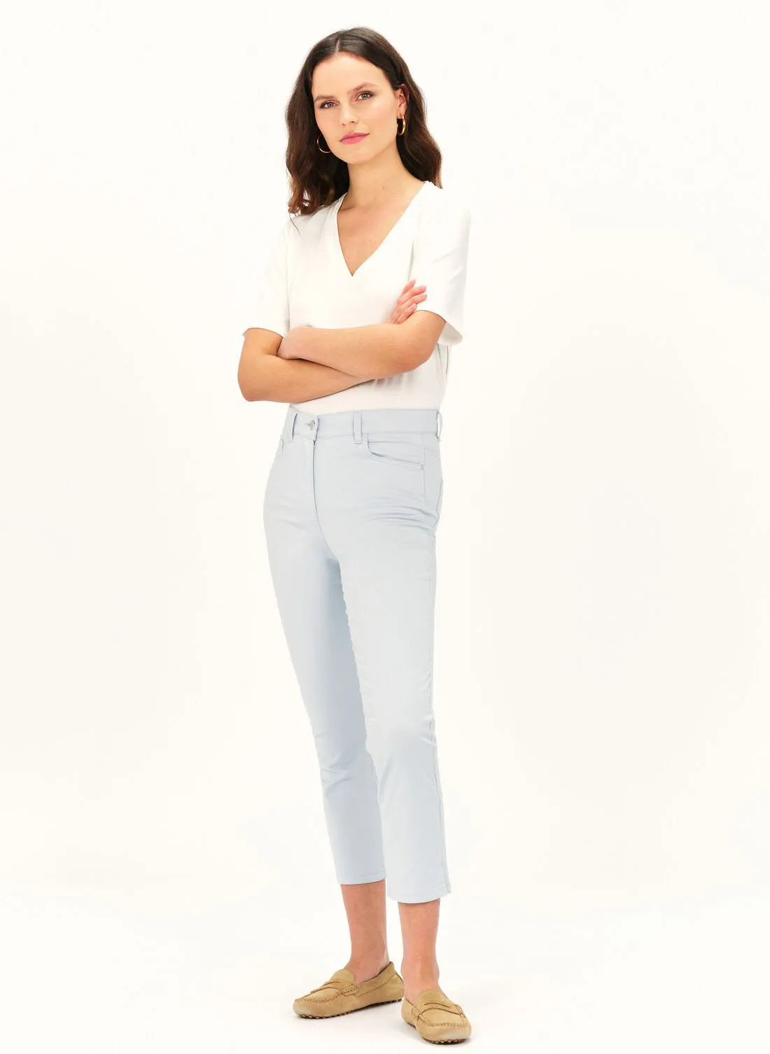 MASONB  PANTALóN CAPRI DE MEZCLA DE ALGODóN EN AZUL
