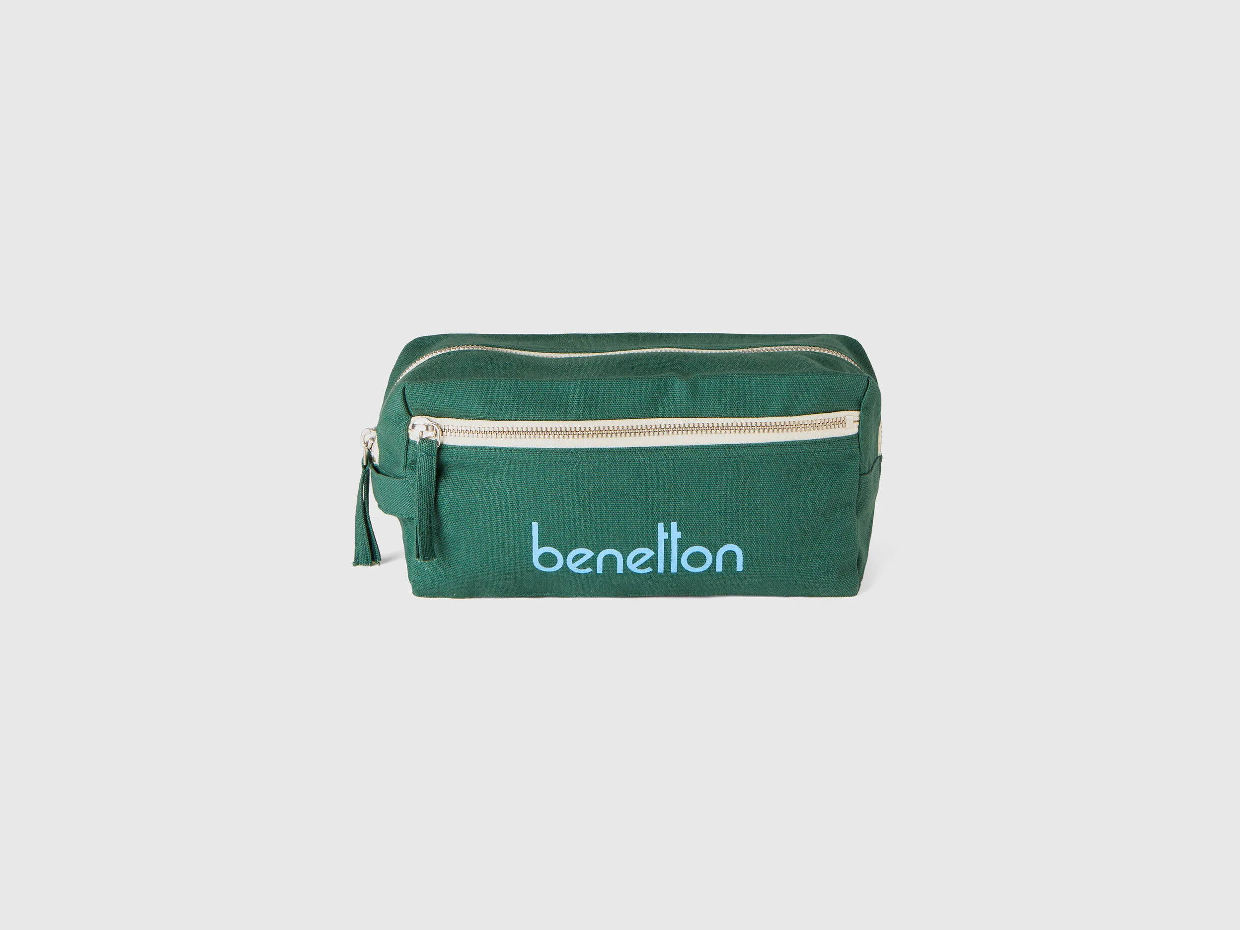 Military green beauty case in pure cotton