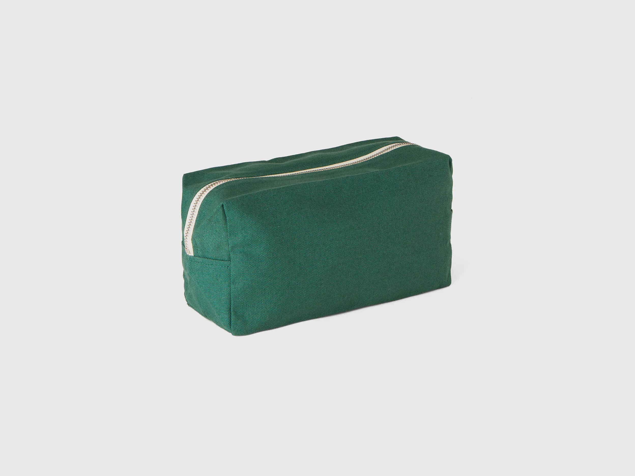 Military green beauty case in pure cotton