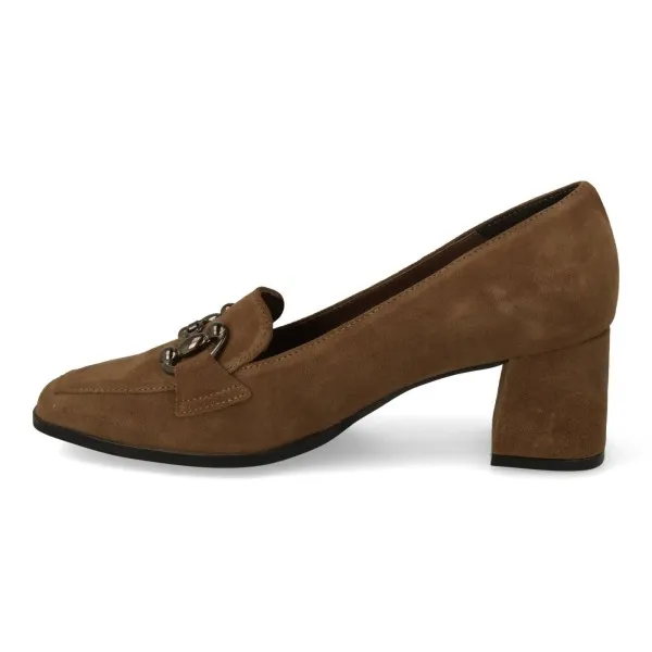 MOCASINES CON TACON MUJER COMODOS MOD. GIORGINA TAUPE
