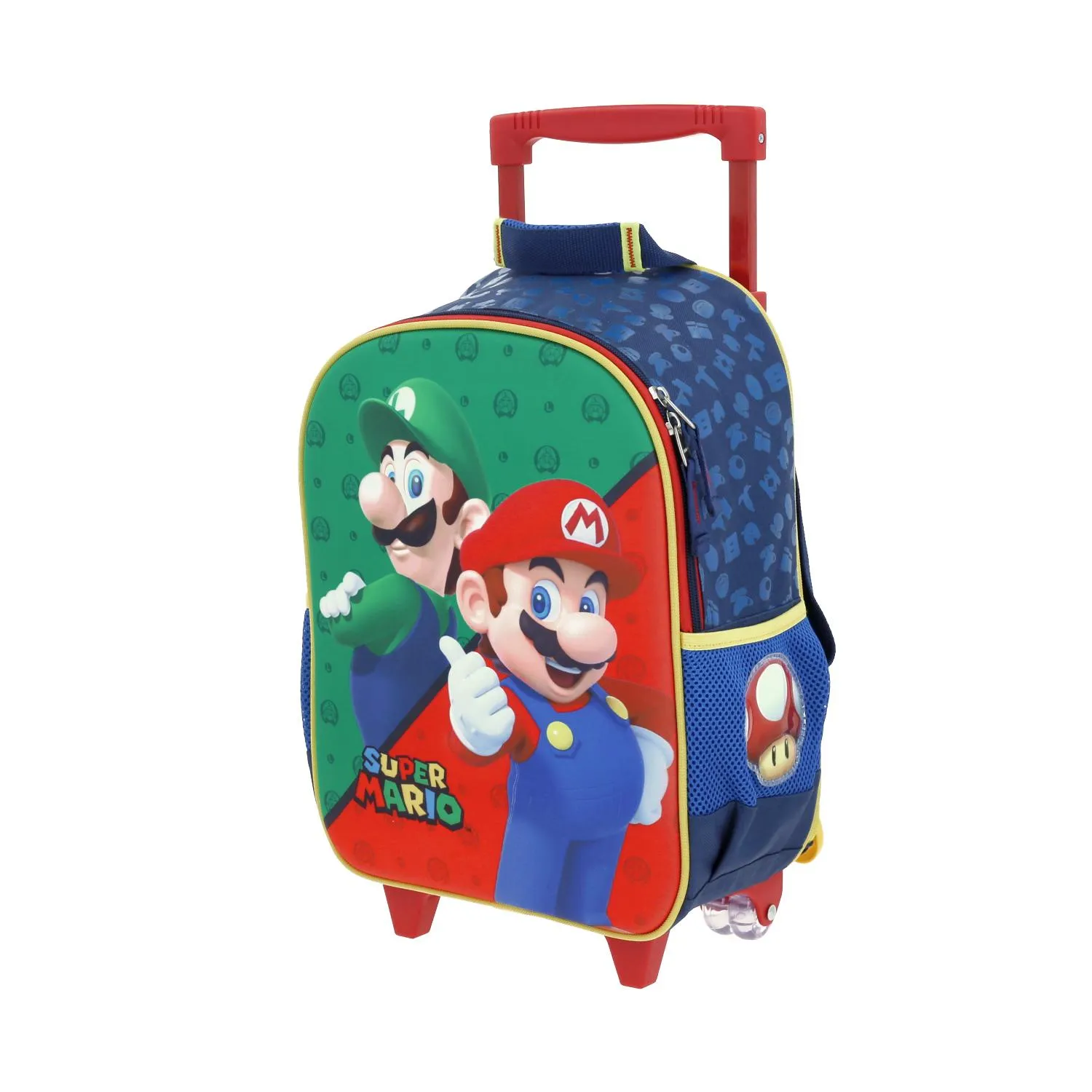 Mochila con Ruedas Luigi y Mario Bros Azul Kinder
