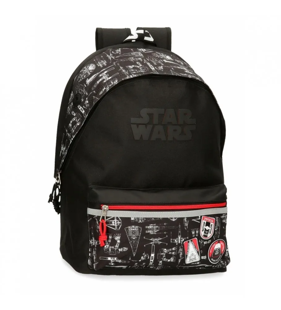 Mochila Escolar Star Wars Space Mission 44cm con portaordenador negro