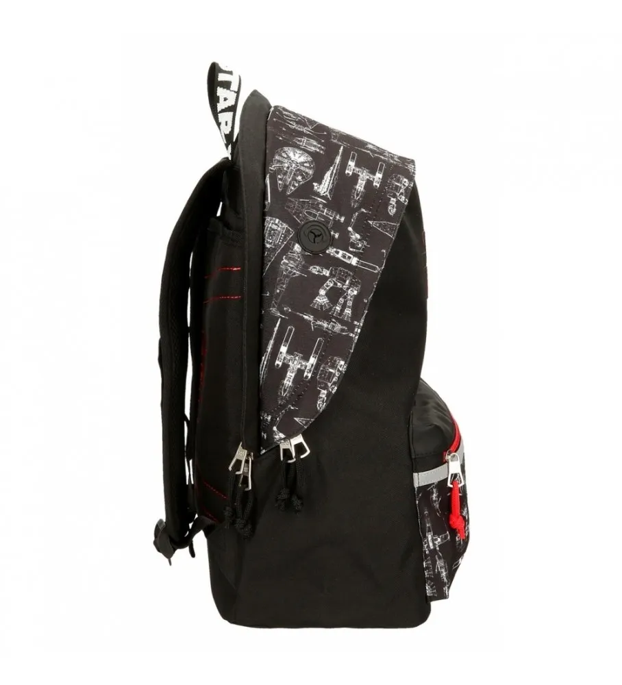 Mochila Escolar Star Wars Space Mission 44cm con portaordenador negro