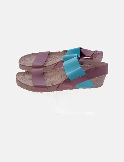 Momoc Sandalias caucho tiras aguamarina