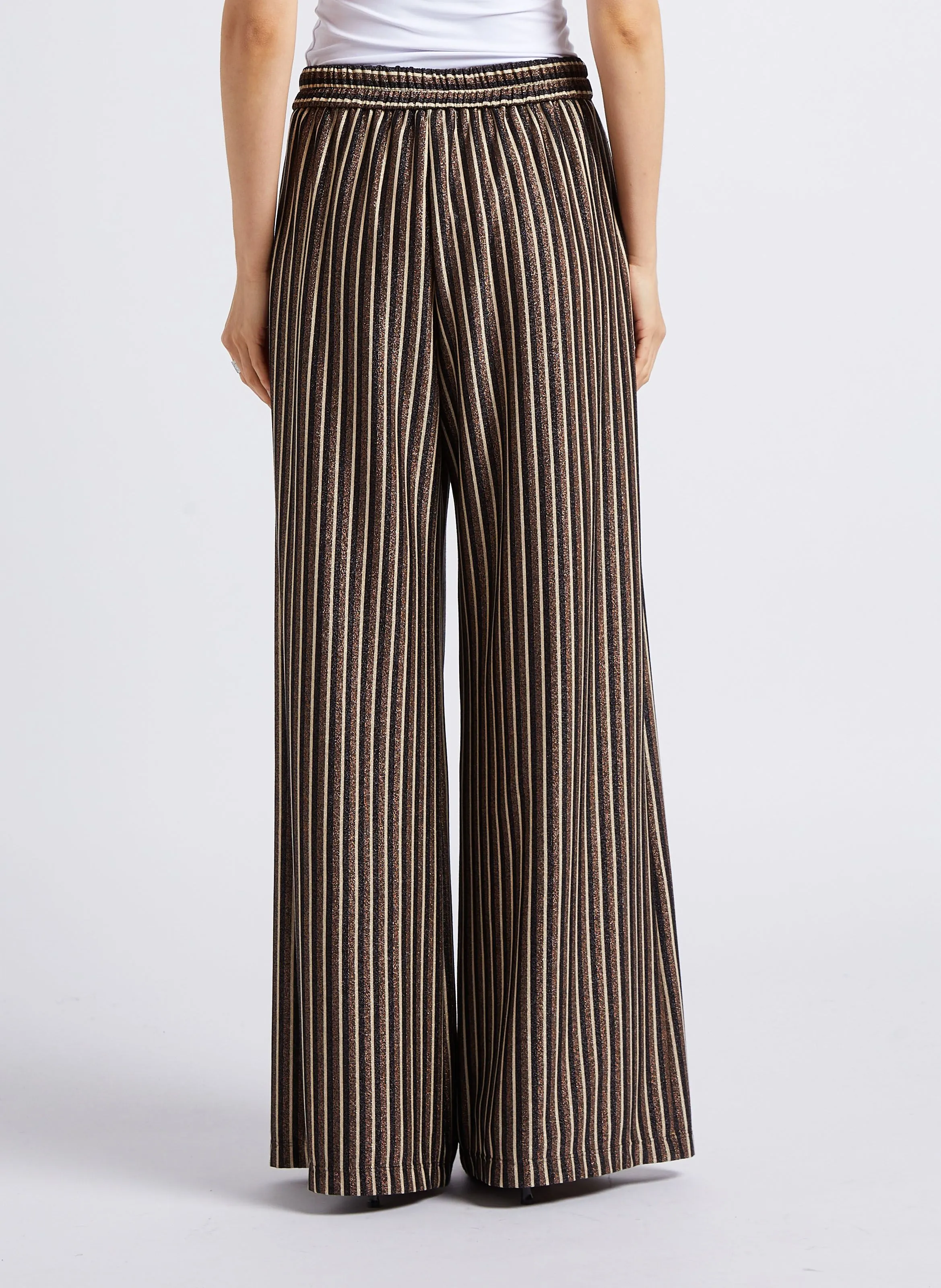 MOMONI ASPEN  PANTALóN ANCHO A RAYAS BRILLANTES EN RAYADO