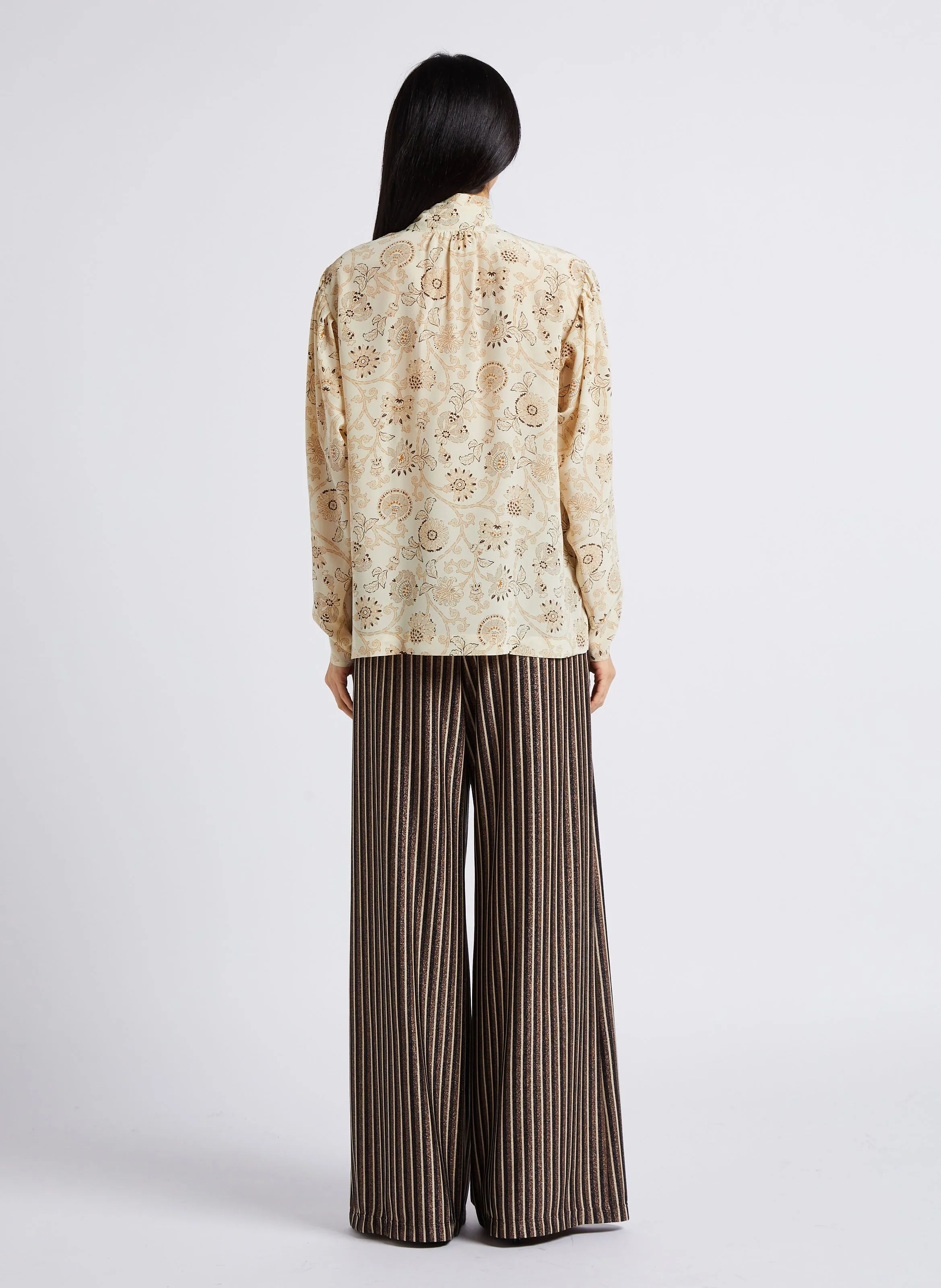 MOMONI ASPEN  PANTALóN ANCHO A RAYAS BRILLANTES EN RAYADO
