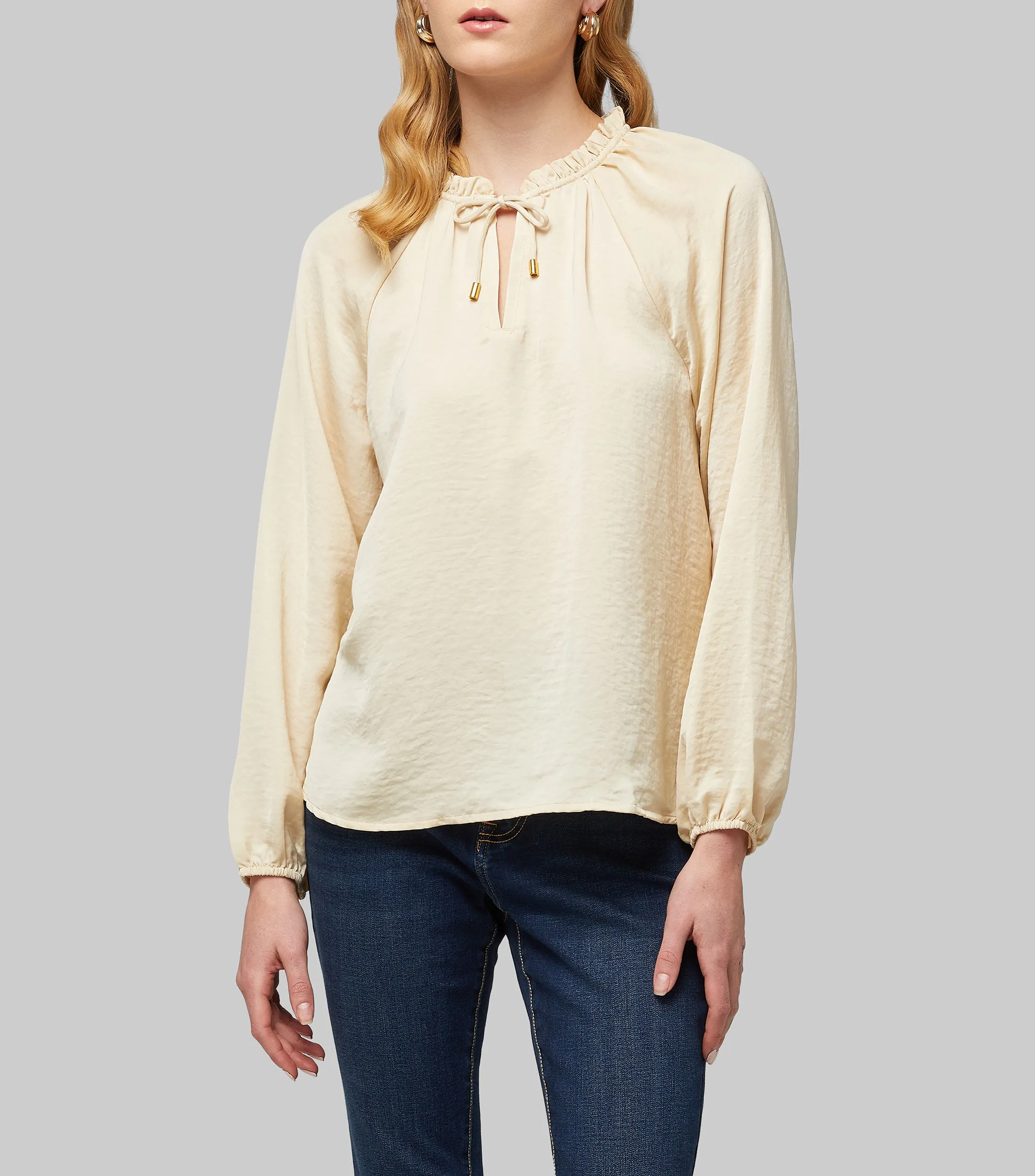 Nautica Blusa lisa de manga larga Mujer