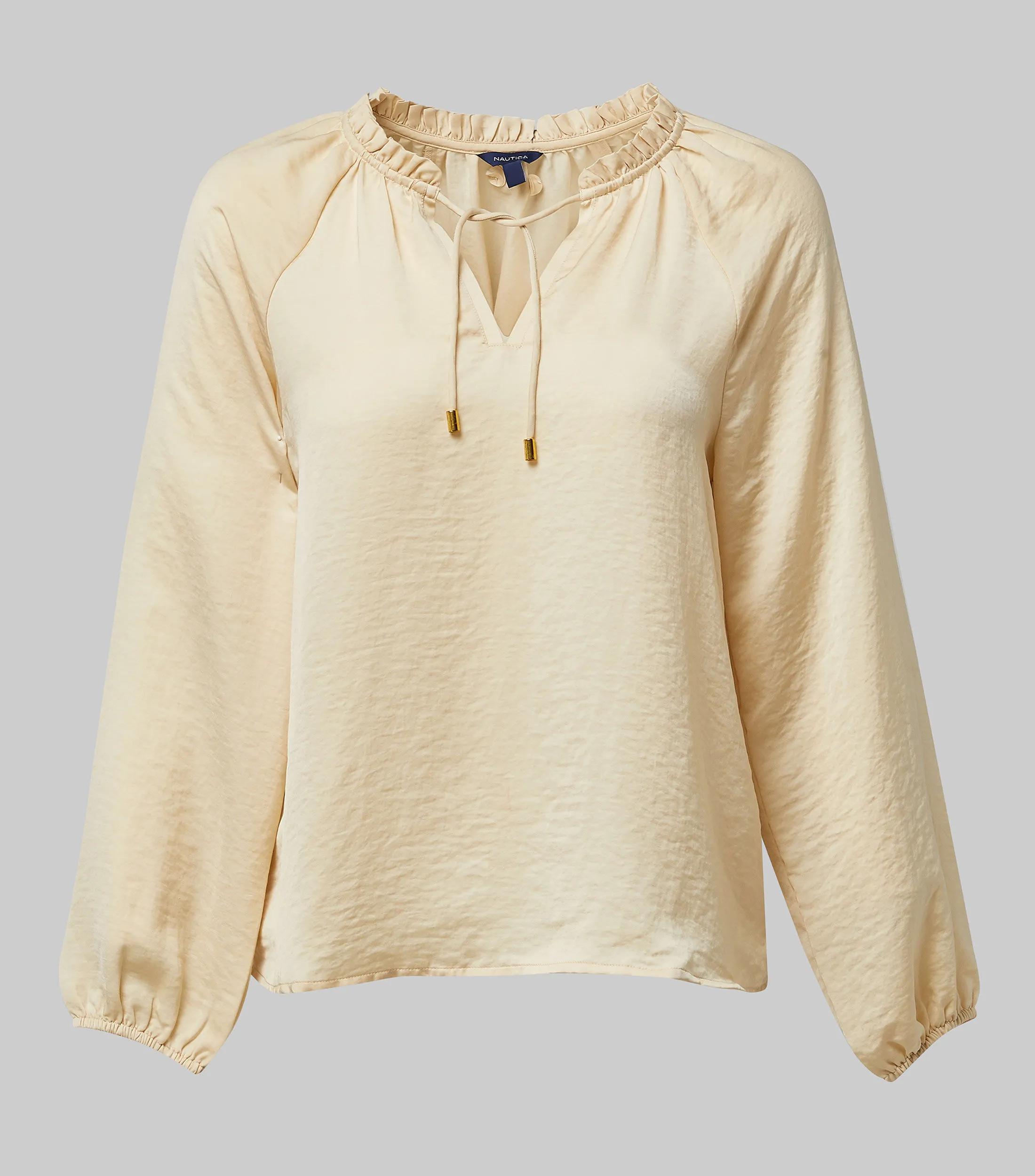 Nautica Blusa lisa de manga larga Mujer