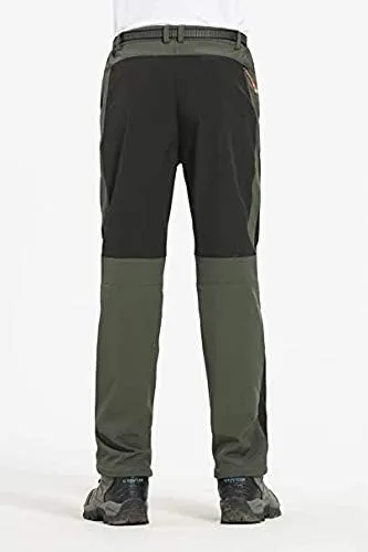 NXDRS Pantalones forrados de forro polar Softshell de invierno para el aire libre con bolsillos con cremallera. Pantalones de tr