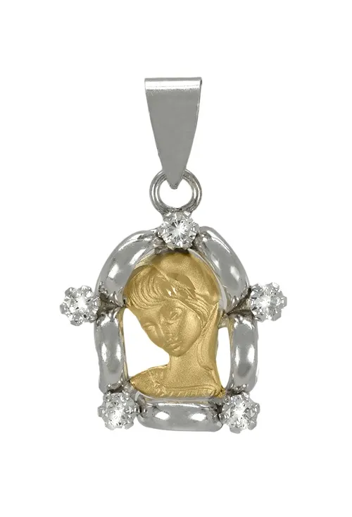 OCASIÓN MEDALLA PLATA Y ORO VIRGEN NIñA 042_V60281CHBIPL