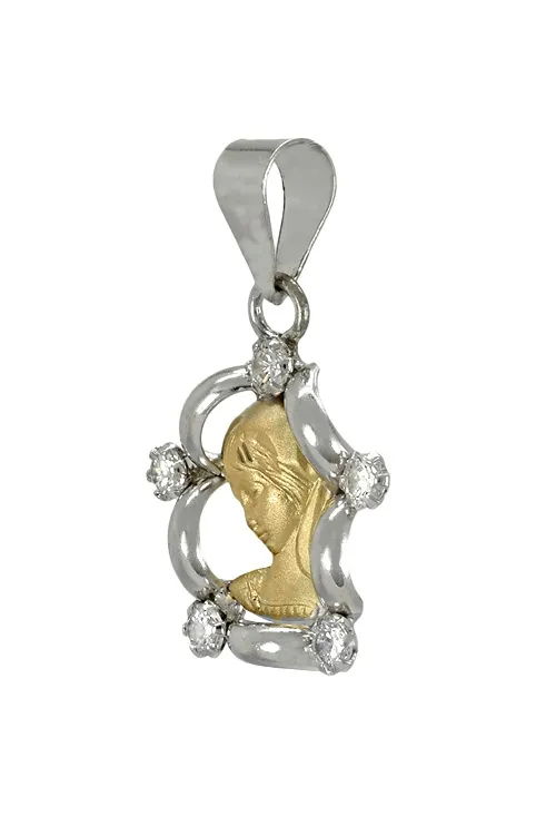 OCASIÓN MEDALLA PLATA Y ORO VIRGEN NIñA 042_V60281CHBIPL