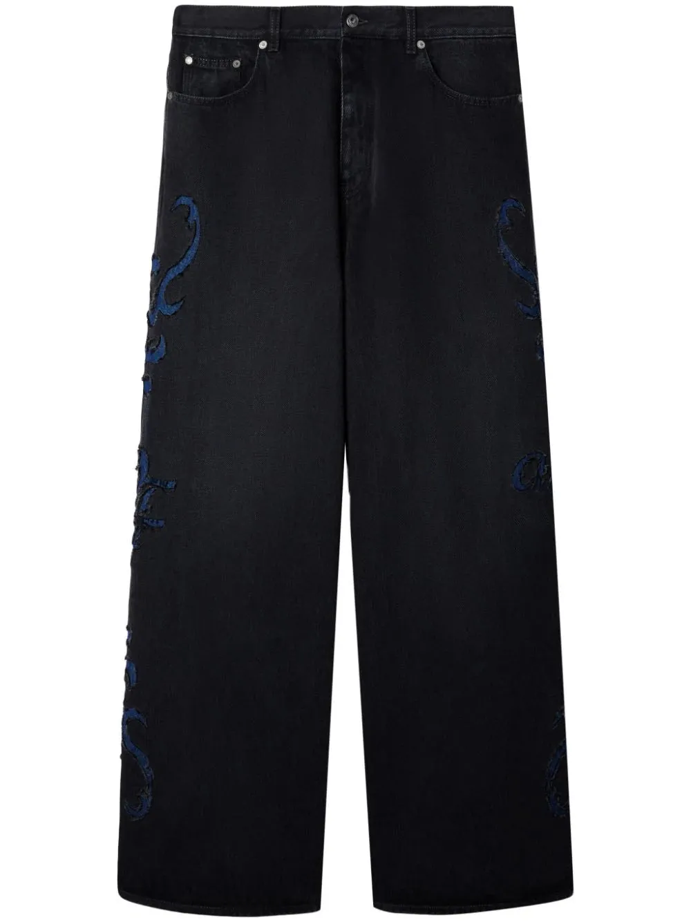 Off White Natlover Super Baggy Jeans Vintage Black Nautical Blue