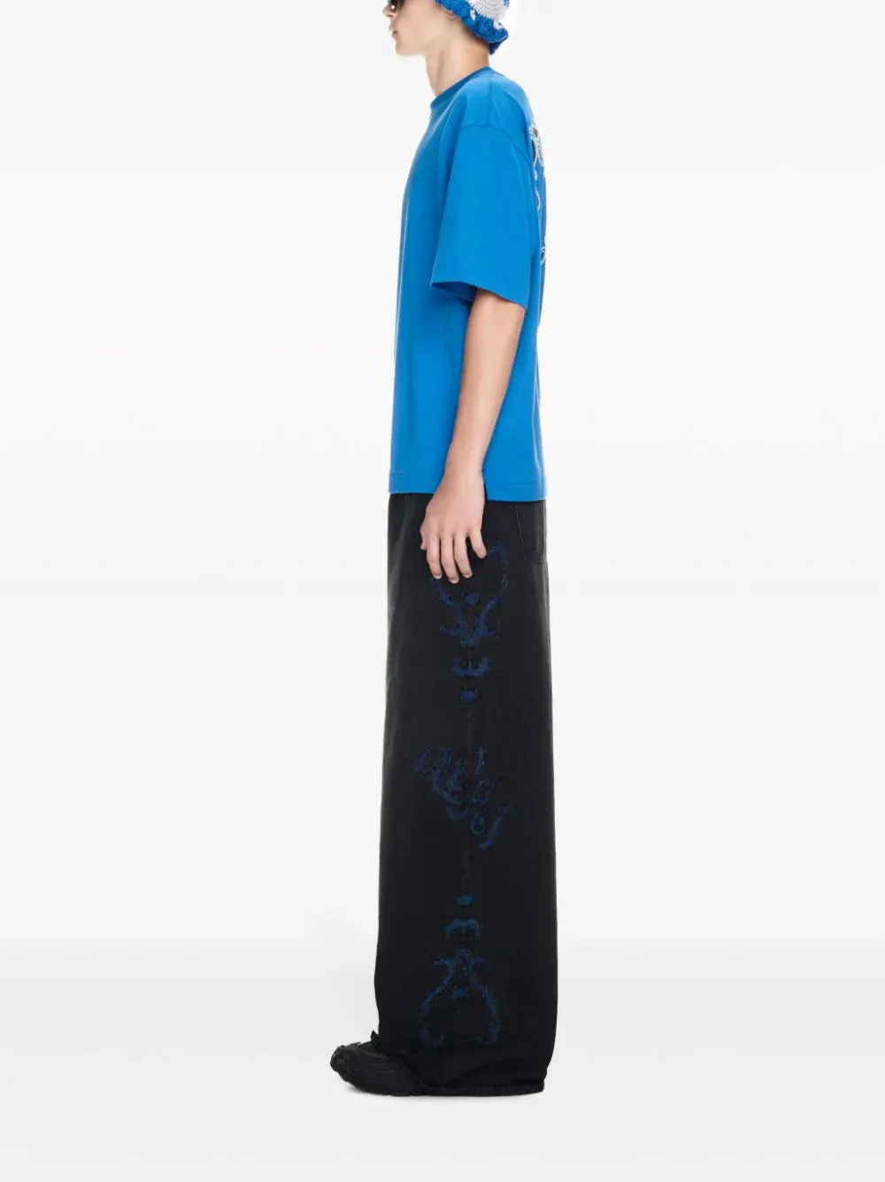 Off White Natlover Super Baggy Jeans Vintage Black Nautical Blue