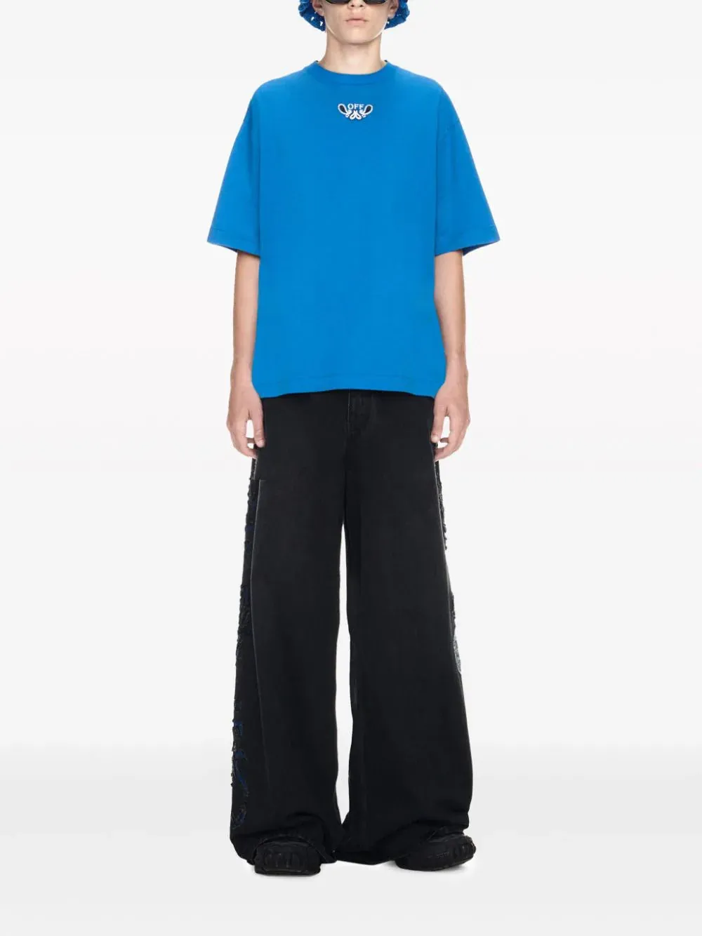 Off White Natlover Super Baggy Jeans Vintage Black Nautical Blue