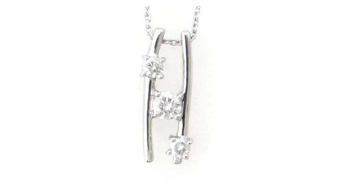 Otras joyas & Other Stories K18Collar de diamantes con inicial H de WG 0.30tomografía computarizada en 18k Oro blanco para m