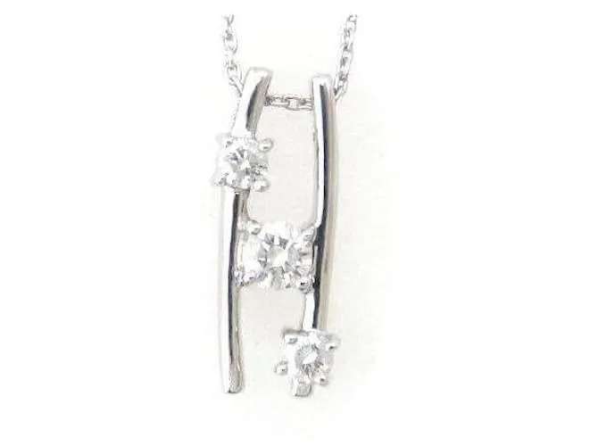 Otras joyas & Other Stories K18Collar de diamantes con inicial H de WG 0.30tomografía computarizada en 18k Oro blanco para m