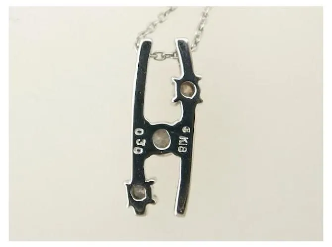 Otras joyas & Other Stories K18Collar de diamantes con inicial H de WG 0.30tomografía computarizada en 18k Oro blanco para m