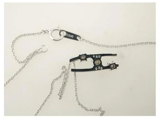 Otras joyas & Other Stories K18Collar de diamantes con inicial H de WG 0.30tomografía computarizada en 18k Oro blanco para m